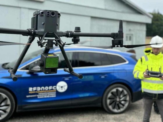 Drone monitoring equipment ready for on-site documentation in Denmark
