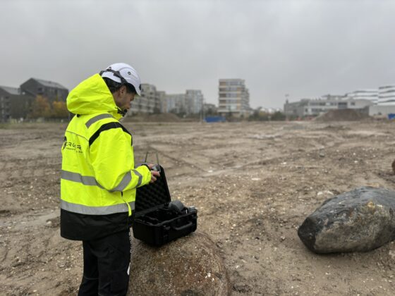 Certified drone pilot preparing for a drone inspection in Denmark